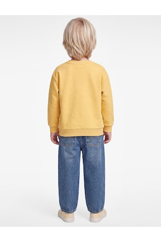 Koton Baskı Detaylı Şardonlu Bisiklet Yaka Uzun Kollu Sweatshirt Hardal 7wmb10124tk