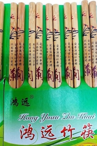 Coverzone Bambu Organik Chopstick Yemek Çubuğu Haşi 10 Çift Uzak Doğu Japon Tip Genel