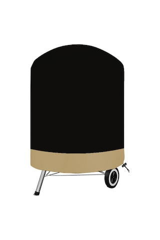 Yuntech01 Siyah Dışarıda Kullanım Su Geçirmez Mangal Koruması - 62x105 Cm Daire Şekilli, Dayanıklı Malzeme, Toz Ve Yağmurdan Koruma Siyah