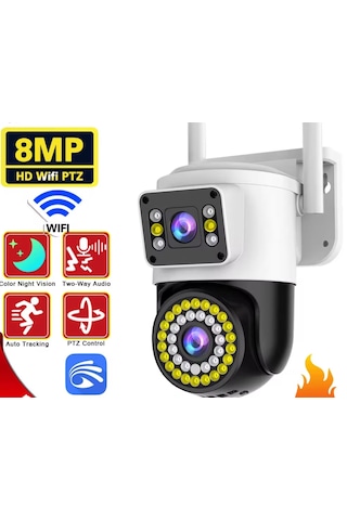 Wifi Güvenlik Kamerası 1080p Çift Kamera Hareket Algılama Alarm
