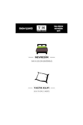 Tabu Home Puantiyeli Beyaz Tek Kişilik Nevresim Seti