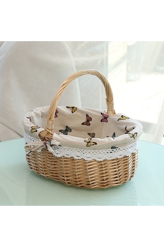 Pazly Cbtx Saplı Hasır Piknik Sepeti Söğüt El Dokuma Oyuncak Saklama L Kelebekler, Kelebekler Tasarımı Ahşap