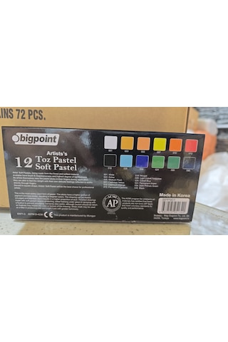 Artists's Toz Soft Pastel Boya 12 Renk Çok Renkli