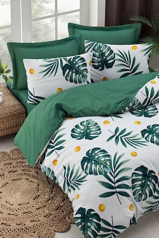 Eponj Home Monstera  Çift Kişilik Nevresim Seti Yeşil