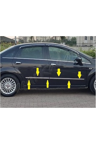 Markadan Fiat Linea Krom Yan Kapı Çıtası 2006-2018 4 Parça Paslan