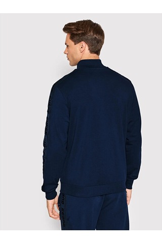 Guess Erkek Tamamı Fermuarlı Koyu Mavi Sweatshirt Lacivert