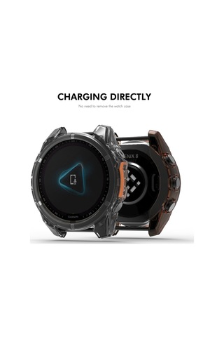 Garmin Fenix 8 İçin Amoled 43mm Enkay Hat-prince Şeffaf Tpu Çerçeve Düşmeye Karşı Koruma Kılıfı Şeffaf