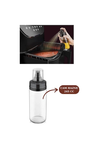 Onikiden Silicolife Airfryer Silikon Pişirme Kabı ve Sprey Cam Yağlık 245cc - Tüm Hava Fritözleriyle Uyumlu