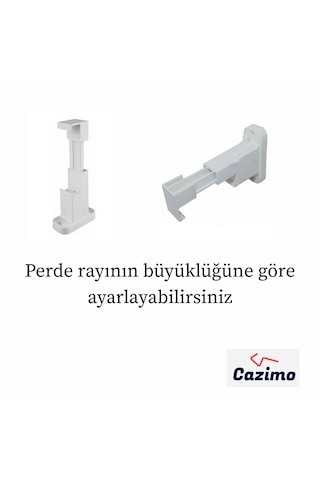 2 Adet Ayarlanabilir Korniş Duvar Aparatı L Ayak Perde Rayı Askı Aparatı Plastik Beyaz