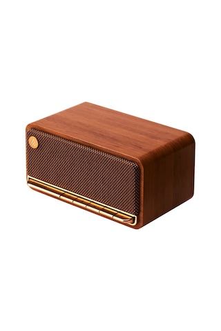Edifier Mp230 20w Rms Bluetooth 5.0 Retro Tasarımlı Taşınabilir Kablosuz Hoparlör Ahşap Kabin, Aux/usb-c/tf Kart - Kahverengi