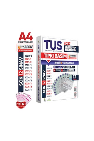 Karakutu Yayınları 2027 TUS Klinik Tıp Bilimleri ÖSYM Çıkmış Soru Tıpkı Basım Son 7 Yıl 12li Deneme Kitapçığı