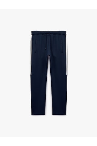 Koton Scuba Kumaş Cepli Biyeli Straight Fit Beli Lastikli Bağcıklı Spor Eşofman Altı Lacivert 7wam40022nk