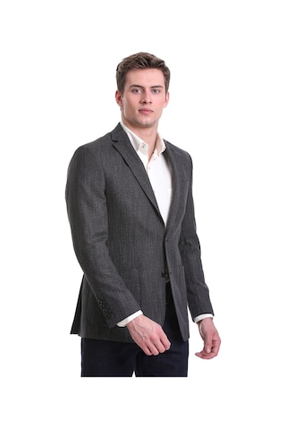 Hatemoğlu Lacivert Slim Fit Mono Yaka Klasik Ceket