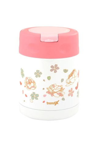 Çelik İçli Termos 350 Ml Pembe Çelik Kaşık İle Tx-6129 .
