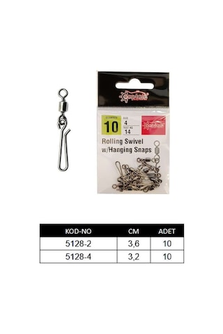 Captain 5128 Speed Sahte Balık Klipsi 10lu Paket Black Nikel