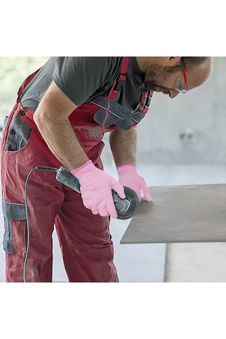 Ccgloball 3 Çift Kesilmez Eldiven, Şeffaf Silikon, Kaymaz Ve Aşınmaya Dayanıklı, Bahçe Işleri, Mutfak Pembel