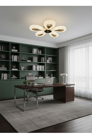 Damla Model 5"li Gold 3 Renk Modu Ledli Modern Tavana Sıfır Salon Mutfak Çocuk Yatak Odası Led Avize Altın