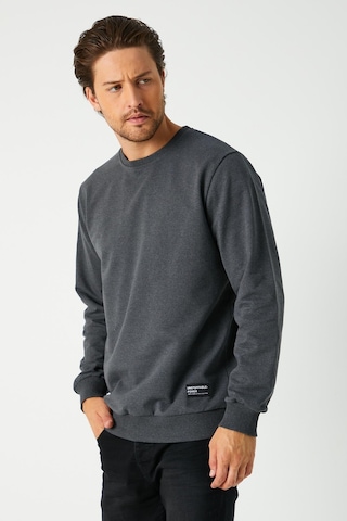 Mmetalic Erkek Antrasit Basic Bisiklet Yaka Regular Fit Normal Kesim 2 İplik Sweatshirt Antrasit