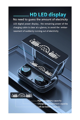 Abatech M10 Bluetooth 5.1 Led Ekranlı Kulak İçi Kulaklık