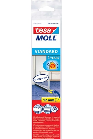 Tesamoll Kapı Altı Hava Akımı Önleyici Fırça, Standart , Şeffaf, 1m X 37mm Diğer