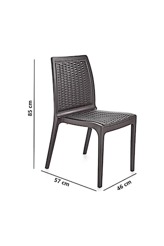 Omnipazar Sy-2523 Rattan Bahçe Sandalye 4'lü Set Kahverengi Kahverengi