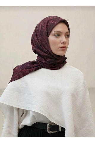 Efdal Şal Eşarp Efdal Orkide Desen Premium Tensel Şal Mor