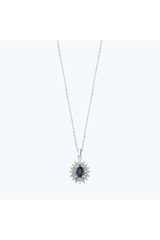 Altınbaş Pırlanta Safir Damla Kolye Erm986s-14k