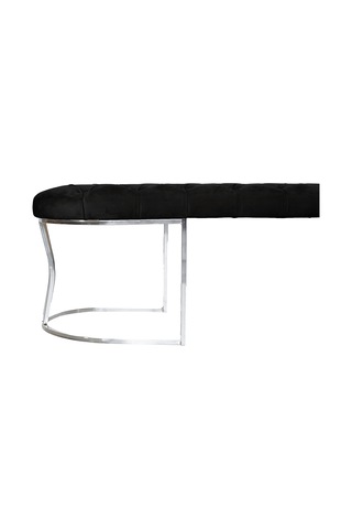 VİEGO SILVER SİYAH -Kapitoneli Model Puf&Bench&Koltuk-Oturak-Uzun Makyaj Puff-Yatak Odası Ucu&Önü