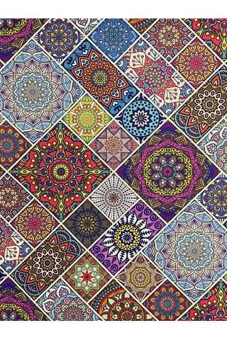 Enesar Home Patchwork Desen Dijital Baski Döşemelik Kumaş 100 x 140 cm