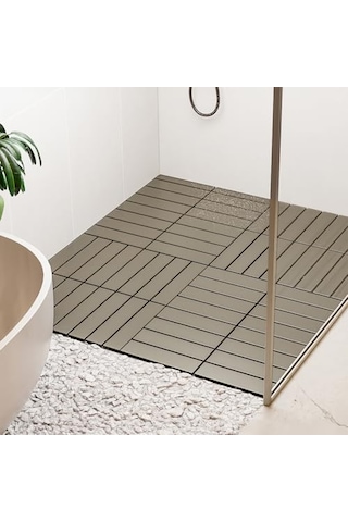 1177 Bahçe Balkon Teras Banyo Paspası 9lu Zemin Karosu Latte Genel