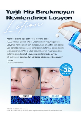 Yağ - Nem Dengesi Sağlayan Hyalüronik Asit İçerikli Nemlendirici Losyon Dashu Blue Sedum Lotion