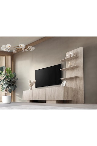 Traverten Mdf Tv Ünitesi Mermer