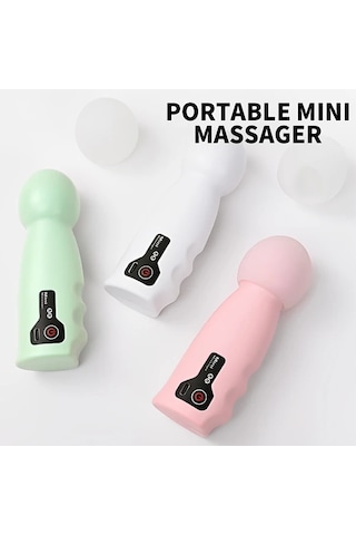 Elmpaly Pembe Taşınabilir Mini Elektrikli Masaj Aleti Usb Şarjlı 4 Hız Ayarlı Pembe