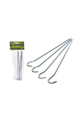 Summit 23cm/6mm Kuvvetli Çelik Çadır Kazığı 4'lü Paket Siyah