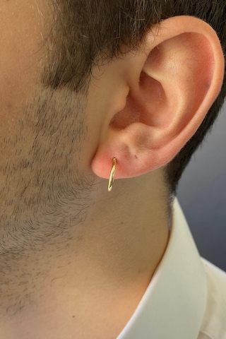 Zümrüt Sarraf 14 Ayar Altın Erkek İnce Halka Küpe