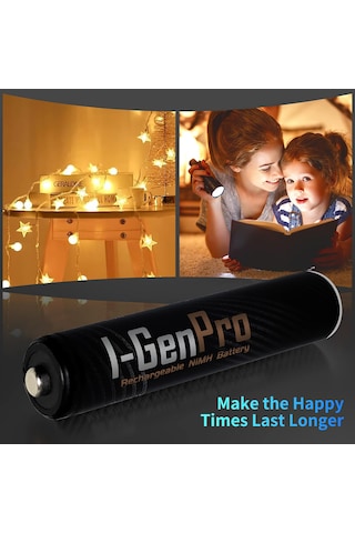 I-Gen G429 4'lü Pil Şarj Aleti + 4 Adet AA Pro 2950 mAh Şarjlı Kalem Pilli Set