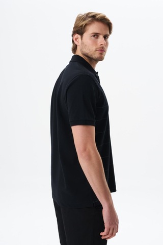 AR-MA Arma Erkek Basic Regular Fit % 100 Pamuk Pike Polo Yaka Tişört Y29374355702 Siyah