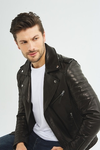İkbal Biker Siyah / Hakiki Erkek Deri Mont/Ceket -411373536- Siyah