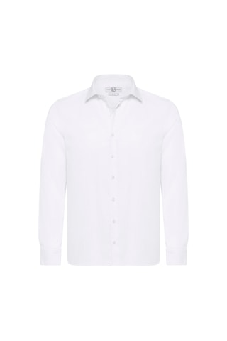 Süvari Beyaz Slim Fit Düz Klasik Yaka Gömlek Beyaz