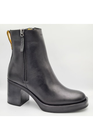 Greyder 35292 5k Siyah Hakiki Deri Kalın Topuklu 7cm Kadın Ankle Bot Siyah