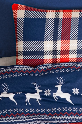 Lastikli Çarşaflı Çift Kişilik Nevresim Takımı Cerf Kırmızı-lacivert Kırmızı - Lacivert