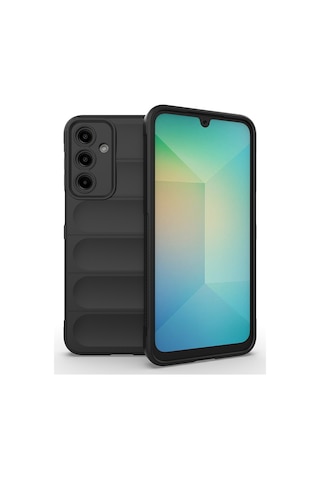 Samsung Uyumlu Galaxy A17 Kılıf Esnek Tpu Oyuklu Arka Yüzey Tasarımlı Zore Etnik Silikon Kapak Siyah