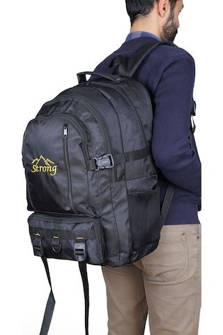 Sr-02 Dağcı 17-18.4 Inch Laptop Bölmeli Büyük Boy Sırt Çantası,dağcı Çantası,seyahat Kamp Çantası Siyah