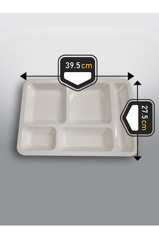 10 Adet Self Servis Tabldot Tabağı Polikarbon Yemekhane Tepsisi