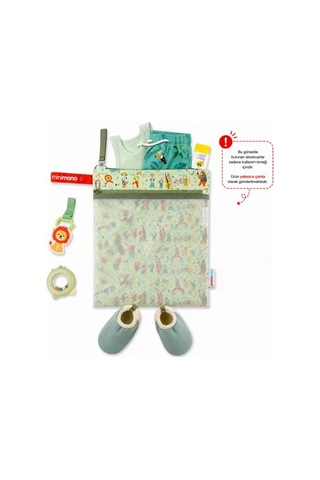 Minimono 2'li Islak & Kuru Çanta Seti Sıvı Geçirmez Pu İç Yüzey Büyük + Küçük Boy 2'li Set Karnaval