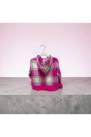Flovmix Kapüşonlu Cepli Hırka Pembe