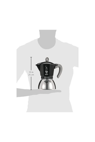 Moka İndüksiyon Siyah: 6 Cups Ocak Üstü Espresso Pişirici - 280ml - Alt Hazne: Dış Paslanmaz Çelik İç Alüminyum - Patentli Güvenlik Valfi - İndüksiyon Ocak Türleri İçin Uygundur
