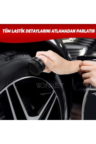 Wonkey - Araba Lastik Parlatıcı Aplikatör Fırçası, Premium Araç Ve Motor Lastik Parlatma Aparatı