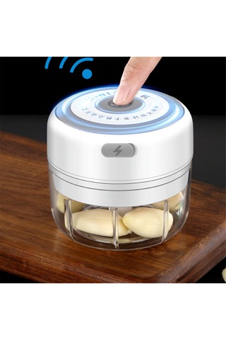 Elektrikli Sarımsak Ezici Mini Doğrayıcı Zencefil Ezici Makinesi Beyaz Beyaz