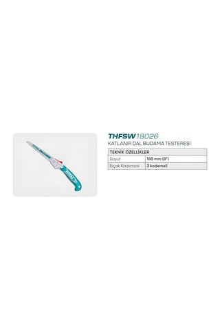 Total Katlanır Budama Testeresi 180mm Thfsw18026